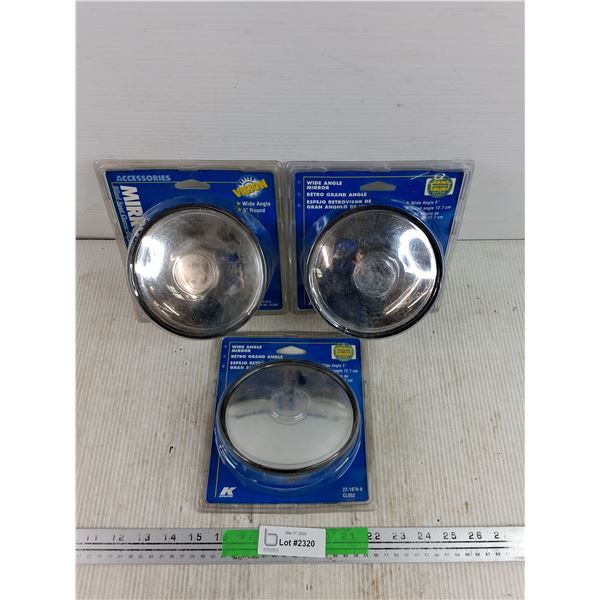 (3) Better Vision Wide Angle Mirrors - New