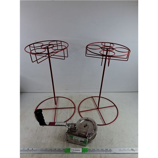 (2) Outdoor Beverage Stands 20", All Purpose 2000 lbs Winch - PICK UP ONLY