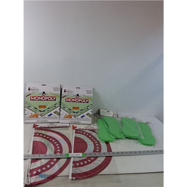 (2) Colorforms Game Peices, Pedicure Flip Flops, Misc