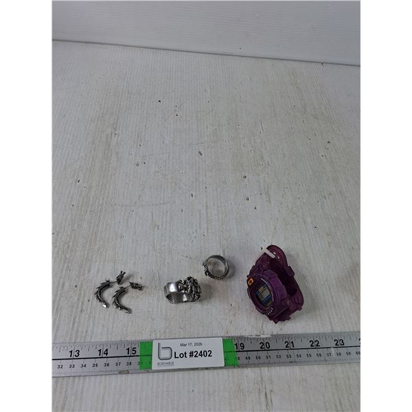 Purple Watch ( as is), Drago Ring & Matching Earrings