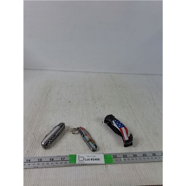 (3) Pocket Knives ( as is)