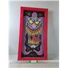 Image 1 : Original Mixed-Media Art Featuring a Horror-Themed Clown Character ( cannot ship) 28" x 15"