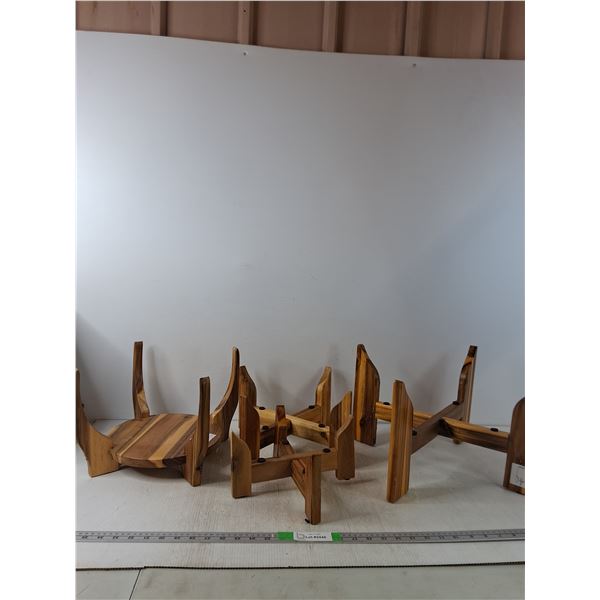 (4) Wooden Planter Stands ( up to 18", cannot ship)