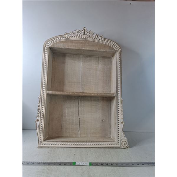 Wooden Display Shelf Cabinet 30"x21" (some damage and cracks,as is, cannot ship)