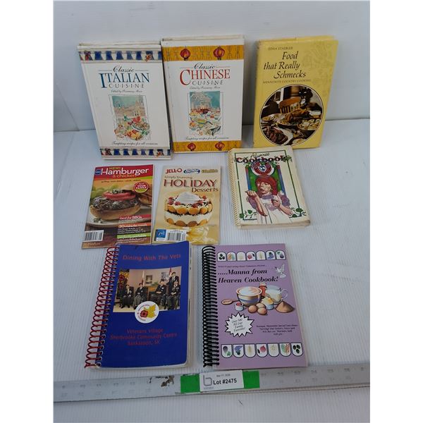 (8) Cookbooks/Magazines- Italian, Chinese, Mennonite, Misc.