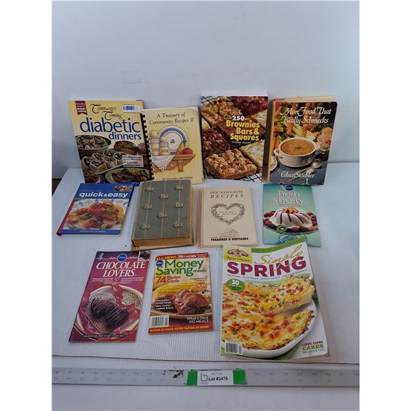 (11) Cookbooks/Magazines- Diabetic, Squares, Chocolate, Misc.