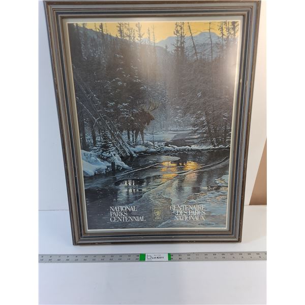 * Painting  - Poster - 'Winter Sunset-Moose' by Robert Bateman  (Reprint) - PICK UP ONLY