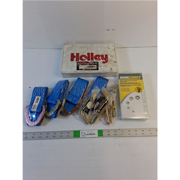 Assorted  - Automotive  - Holley 'Carb' Jets, Lock Nuts, Hitching/Strapping Misc.