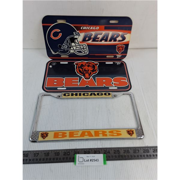 NFL Chicago Bears Novelty License Plates & Plate Holder