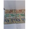 Image 2 : (5) Pairs of Mostly 1970's Saskatchewan License Plates