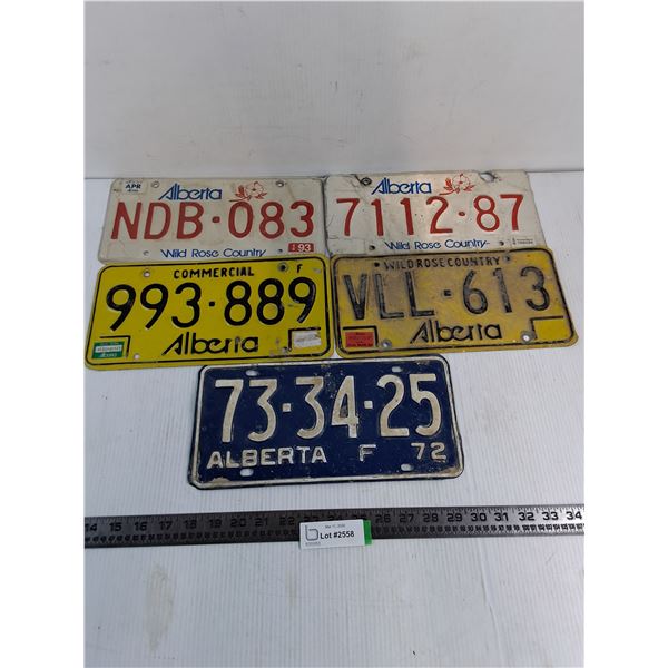 (5) Alberta License Plates