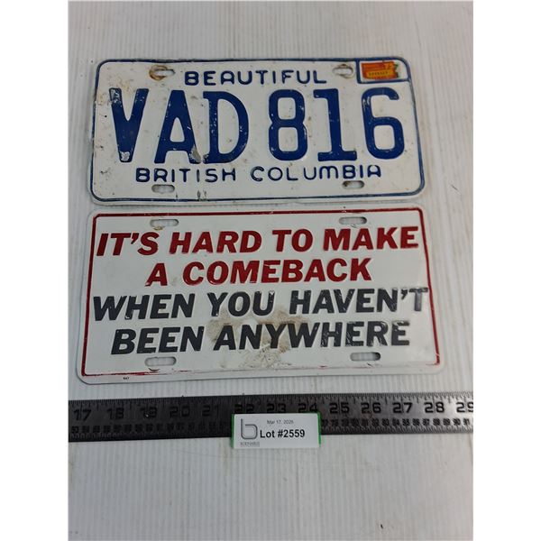 BC License Plate, Novelty Expression License Plate