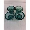Image 2 : (4) Vintage 'Teal Blue' Glass Insulators