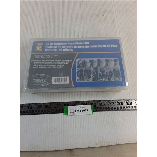 NIB Power Fist 50-Piece Butterfly Hose Clamp Kit