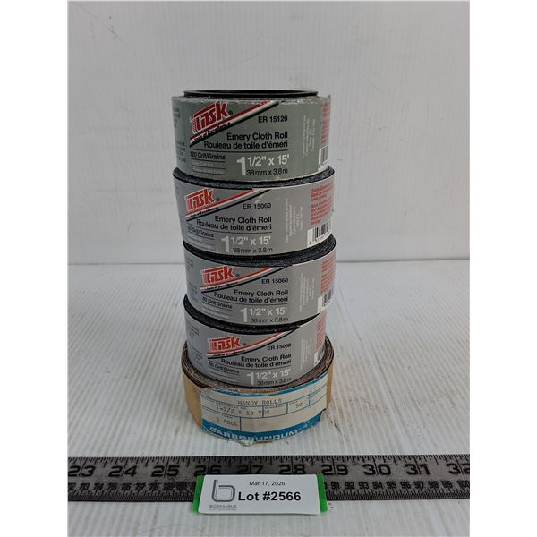 (5) New Rolls of Emery Cloth