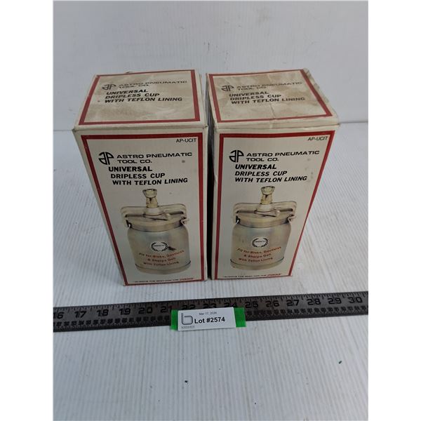 (2) New Astro Pneumatic Universal Dripless Cup w/Teflon Lining