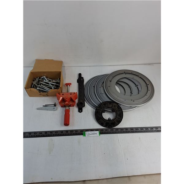 Wood Working Tool, Lazy Susan Supports, Bolts, Wrenches, Misc.