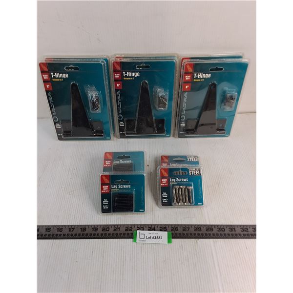 (14) NIB 'O Ultra' Hardware (T-Hinges & Lag Screws)