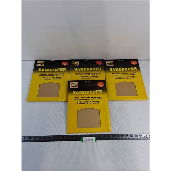 (4) Power Fist 15-Piece Sandpaper Packages