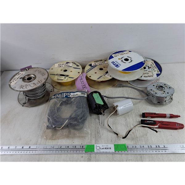 Assorted Wires, GB Instruments Circuit Alert & Stud Seeker, Philips Lamp Module w/Plug, Misc, As Is