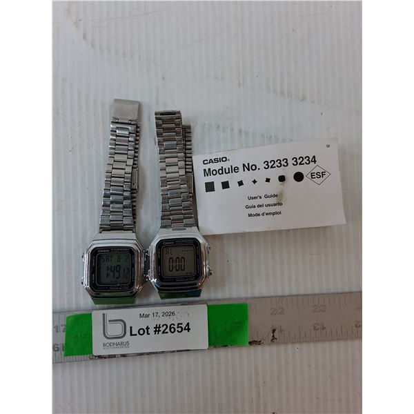 (2) Casio Men's Watches- Power On