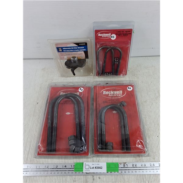 Rockwell American U Bolt Kits, Power Fist Adjustable Oil Filter Wrench