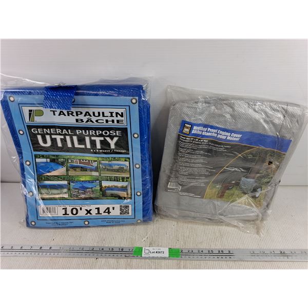 General Purpose Utility Tarpaulin & Power Fist Weatherproof Engine Cover