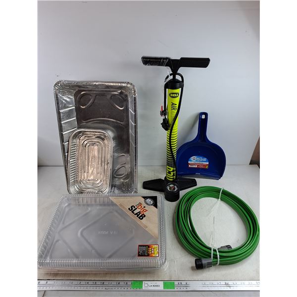 Aluminum Baking Pans, Garden Hose - 9', Bell Air Pump, Dust Pan - PICK UP