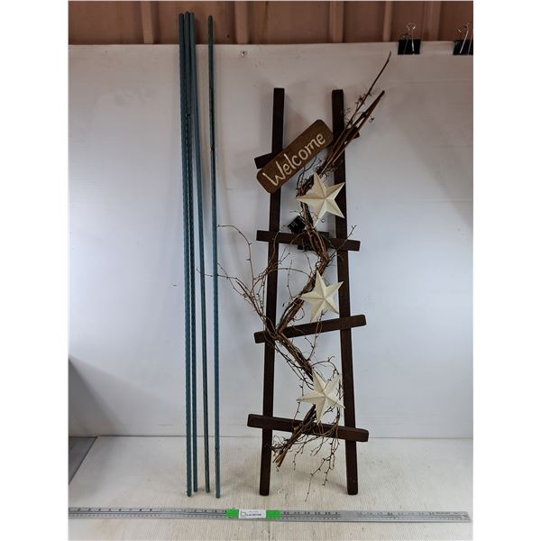 *(4)  Plant Stakes 46", Welcome Outdoor Light Up Decor - PICKUP ONLY