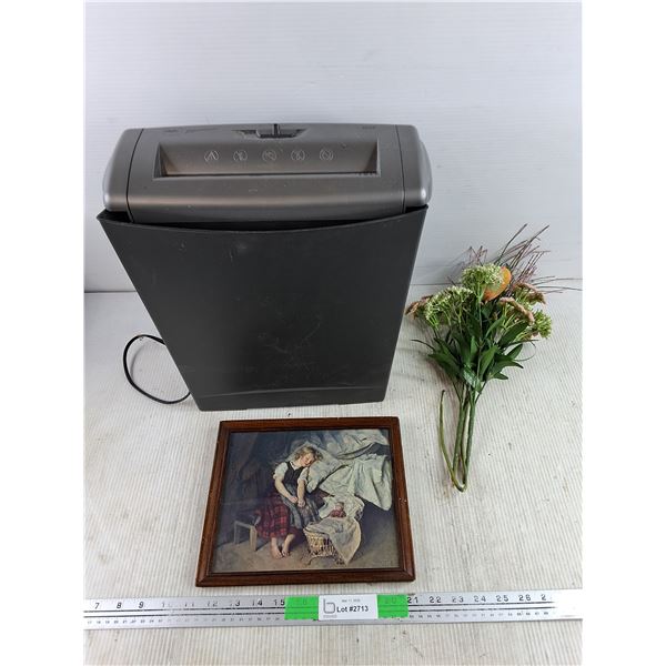 ABC Shredmaster Paper Shredder, Artificial Flowers, Framed Wall Art Print 10" x 8 1/2" - PICK UP