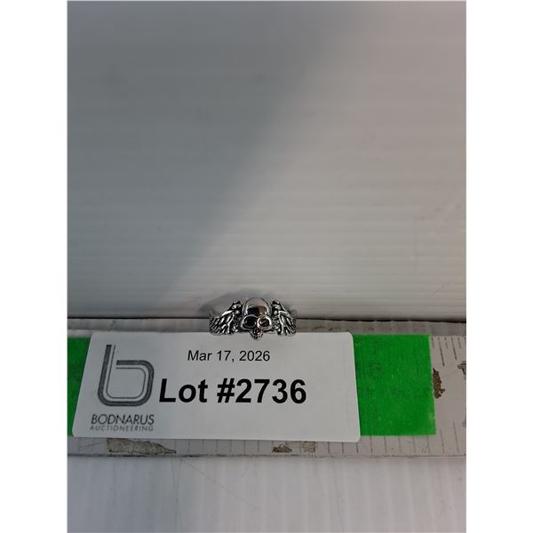 Silver Skull Style Ring- Adjustable