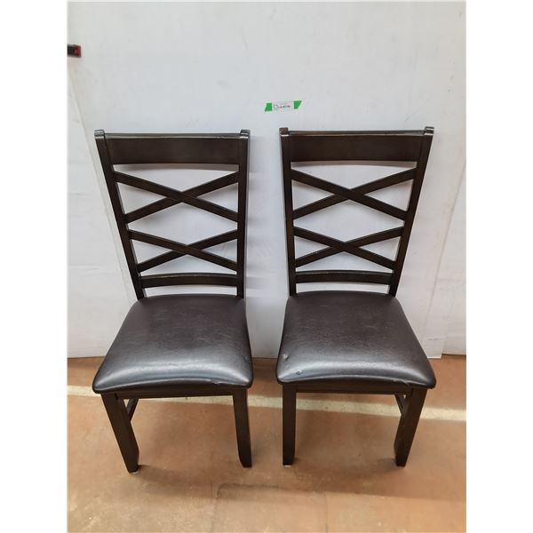 *(2) Leather Style Dining Chairs, Cannot Ship