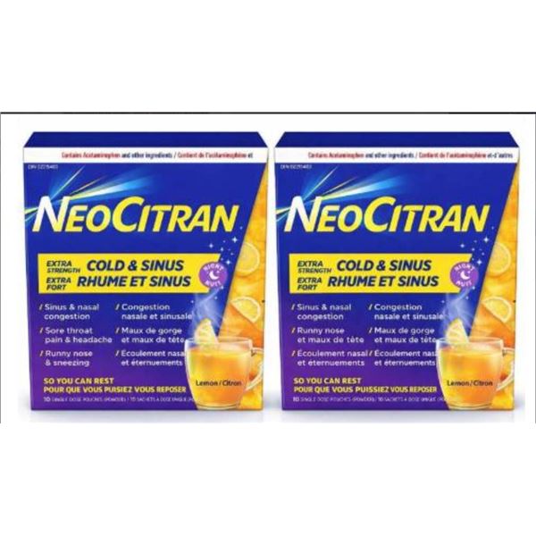 NeoCitran Cold & Sinus Extra Strength Lemon Flavor – 2 Units