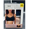 Image 3 : Halston 2-Pack Seamless Bras, Size S/P, Black