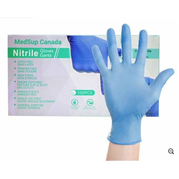 Medsup Nitrile Gloves, Size L, 100 Pieces