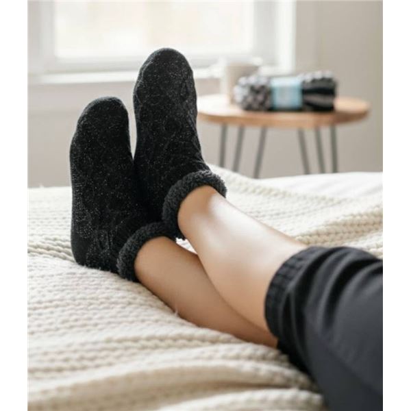 K. Bell Women’s Sherpa Slipper Set, Size Large/X-Large (4 Pairs)