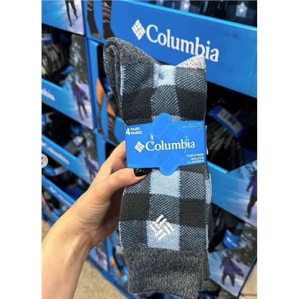 Columbia Men’s Socks – 4 Pairs – Black Plaid Pattern