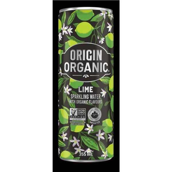 Origin Organic Lime Sparkling Water, 2×6-Cans, 355 mL