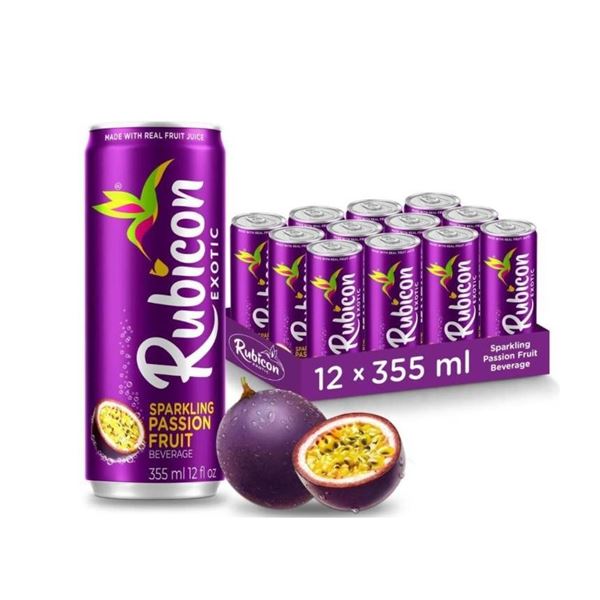 Rubicon Exotic Sparkling Passion Fruit Drink, 12 Cans