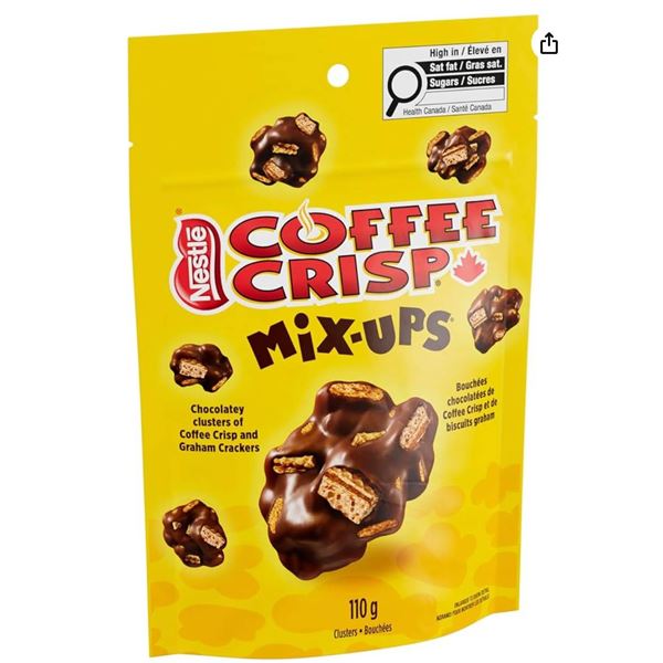 Lot of 6 – Nestle Coffee Crisp Mix-Ups 110g Bags