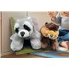 Image 1 : Two Plush Toys Featuring Raccoon and Beaver Designs