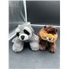 Image 2 : Two Plush Toys Featuring Raccoon and Beaver Designs