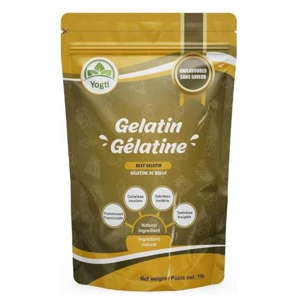 Yogti Beef Gelatin, 1lb, Colorless and Odorless