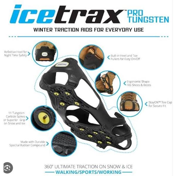 IceTrax Pro L/XL Black Ice Series with Tungsten Carbide Spikes