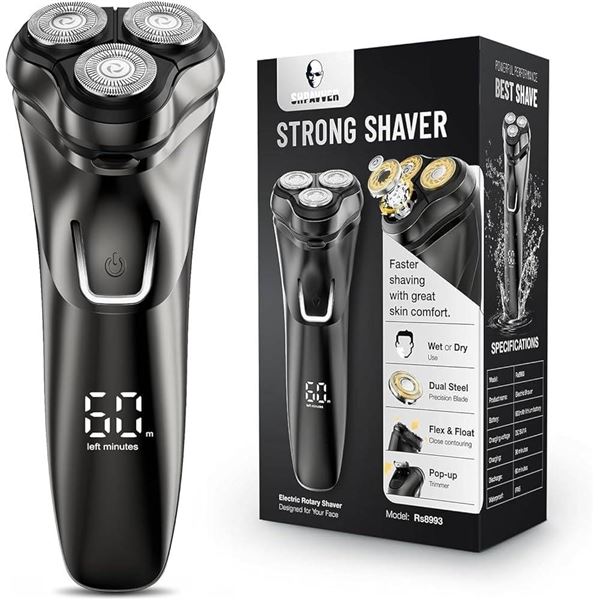 Strong Electric Rotary Shaver with LED Display
