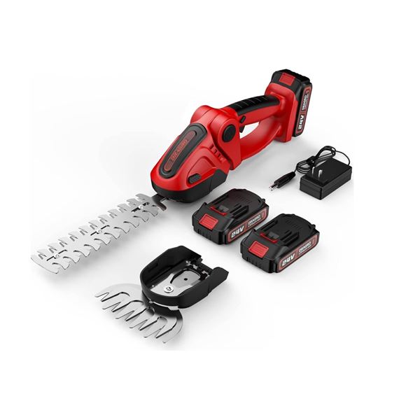 Somufo 600W Cordless 2-in-1 Grass Shear & Hedge Trimmer