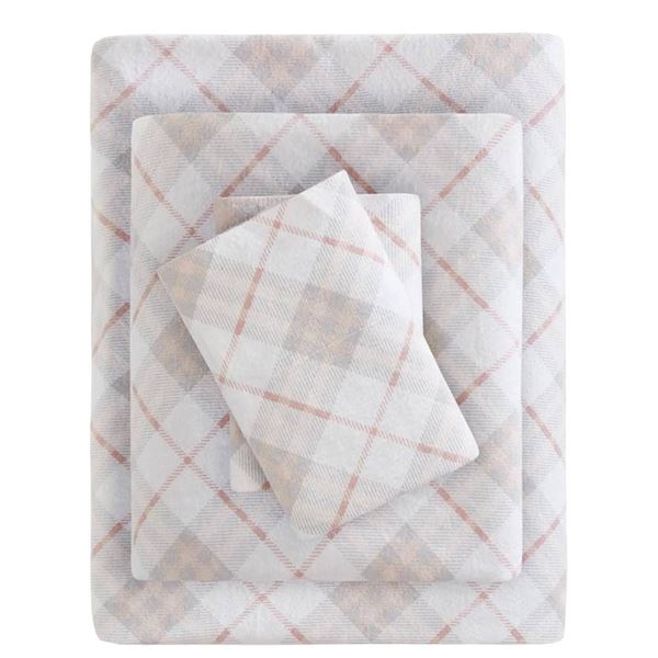 True North by Sleep Philosophy, Twin XL, Pink Plaid 3 Piece