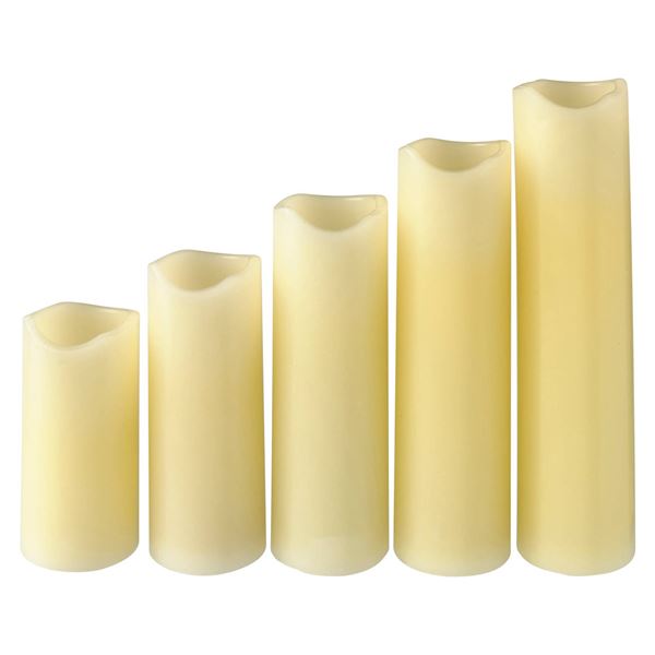 5-Pack Flameless LED Candles with Varying Heights