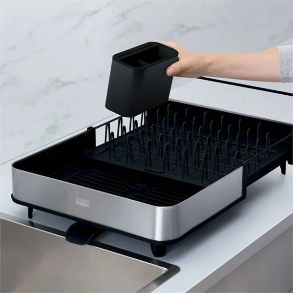 Joseph Joseph Extendable Steel Dish Drying Rack with Drip Tray