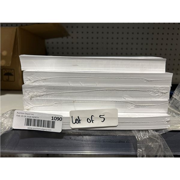 5 Stacks Of White 2″x1″ Non sticky Labels – 20/page